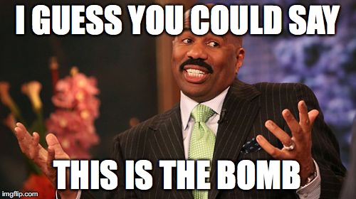 Steve Harvey Meme | I GUESS YOU COULD SAY THIS IS THE BOMB | image tagged in memes,steve harvey | made w/ Imgflip meme maker