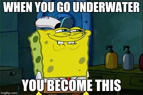 Don't You Squidward Meme | WHEN YOU GO UNDERWATER; YOU BECOME THIS | image tagged in memes,dont you squidward | made w/ Imgflip meme maker