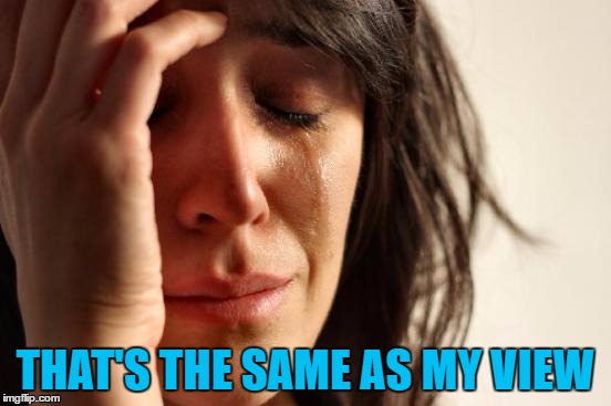 First World Problems Meme | THAT'S THE SAME AS MY VIEW | image tagged in memes,first world problems,groundhog day | made w/ Imgflip meme maker