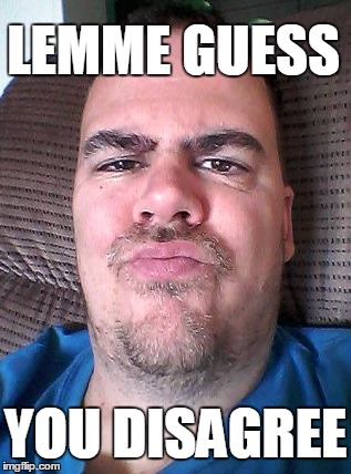 Scowl | LEMME GUESS YOU DISAGREE | image tagged in scowl | made w/ Imgflip meme maker