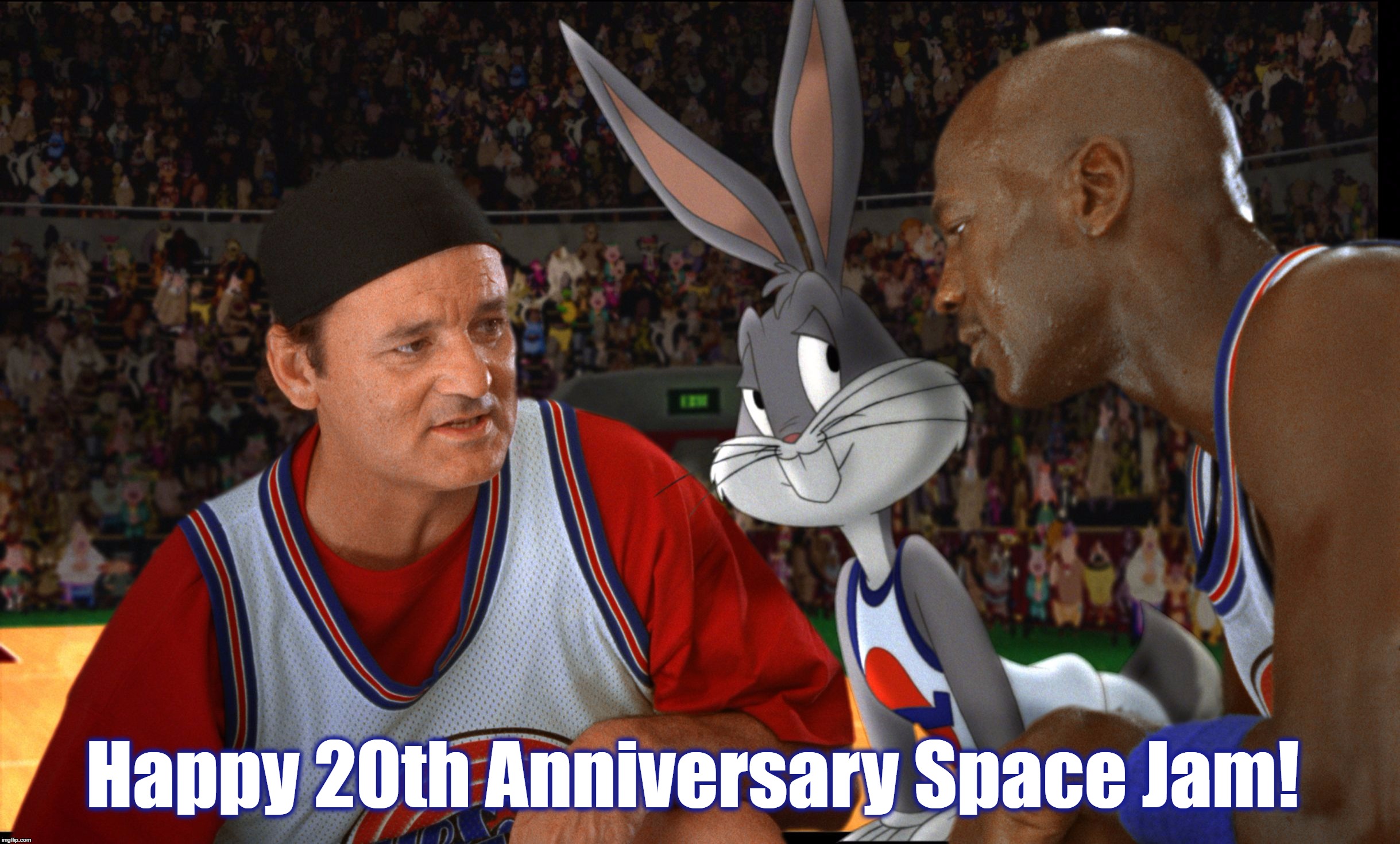 On This Day In History [November 15, 1996] Space Jam Was Theatrically Released Across The USA | Happy 20th Anniversary Space Jam! | image tagged in space jam bill murray,memes,space jam,bill murray,michael jordan,bugs bunny | made w/ Imgflip meme maker
