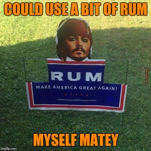 COULD USE A BIT OF RUM MYSELF MATEY | made w/ Imgflip meme maker