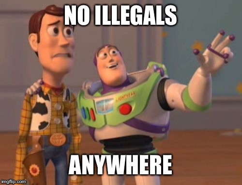 X, X Everywhere Meme | NO ILLEGALS; ANYWHERE | image tagged in memes,x x everywhere | made w/ Imgflip meme maker
