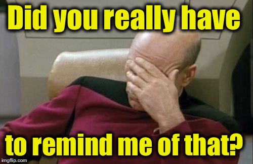 Captain Picard Facepalm Meme | Did you really have to remind me of that? | image tagged in memes,captain picard facepalm | made w/ Imgflip meme maker