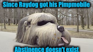 Since Raydog got his Pimpmobile Abstinence doesn't exist | made w/ Imgflip meme maker