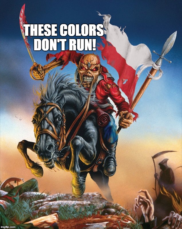 Maiden Poland | THESE COLORS DON'T RUN! | image tagged in maiden poland | made w/ Imgflip meme maker