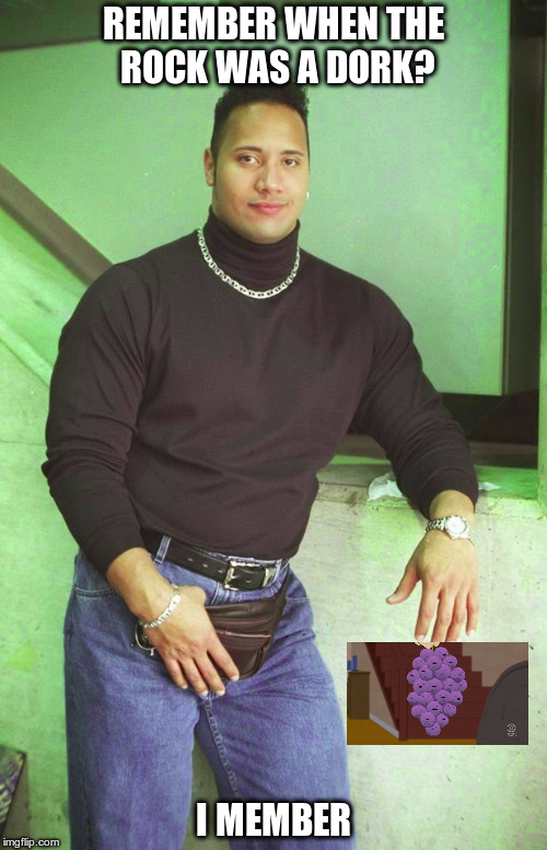 Dorky Johnson | REMEMBER WHEN THE ROCK WAS A DORK? I MEMBER | image tagged in the rock,wwe | made w/ Imgflip meme maker