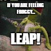 Froggy | IF YOU ARE FEELING FROGGY... LEAP! | image tagged in commentary | made w/ Imgflip meme maker