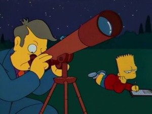 simpsons mirando estrellas Blank Meme Template