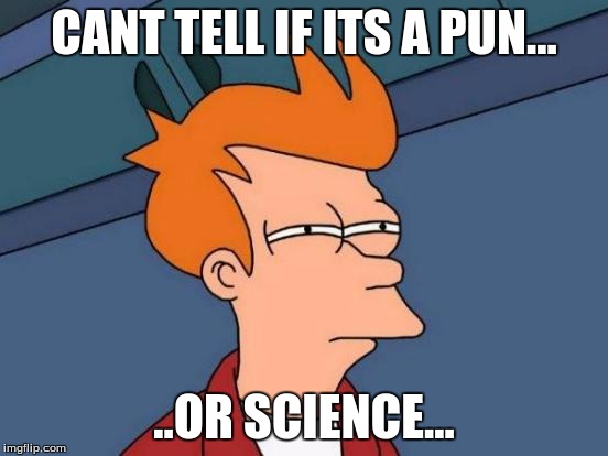 Futurama Fry Meme | CANT TELL IF ITS A PUN... ..OR SCIENCE... | image tagged in memes,futurama fry | made w/ Imgflip meme maker