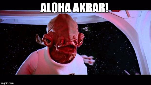 admiral akbar | ALOHA AKBAR! | image tagged in admiral akbar | made w/ Imgflip meme maker