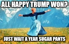 Look At All These Meme | ALL HAPPY TRUMP WON? JUST WAIT A YEAR SUGAR PANTS | image tagged in memes,look at all these | made w/ Imgflip meme maker