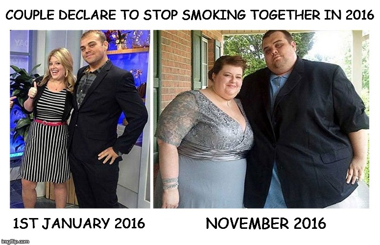smoke | COUPLE DECLARE TO STOP SMOKING TOGETHER IN 2016; NOVEMBER 2016; 1ST JANUARY 2016 | image tagged in smoke | made w/ Imgflip meme maker