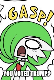 Gardevoir Gasp | YOU VOTED TRUMP? | image tagged in gardevoir gasp | made w/ Imgflip meme maker