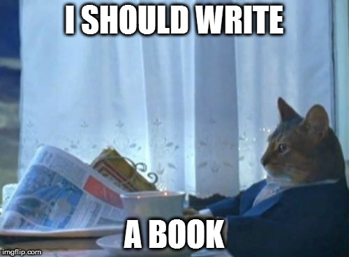 I Should Buy A Boat Cat | I SHOULD WRITE; A BOOK | image tagged in memes,i should buy a boat cat | made w/ Imgflip meme maker