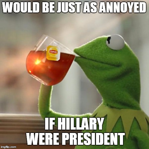 But That's None Of My Business Meme | WOULD BE JUST AS ANNOYED IF HILLARY WERE PRESIDENT | image tagged in memes,but thats none of my business,kermit the frog | made w/ Imgflip meme maker