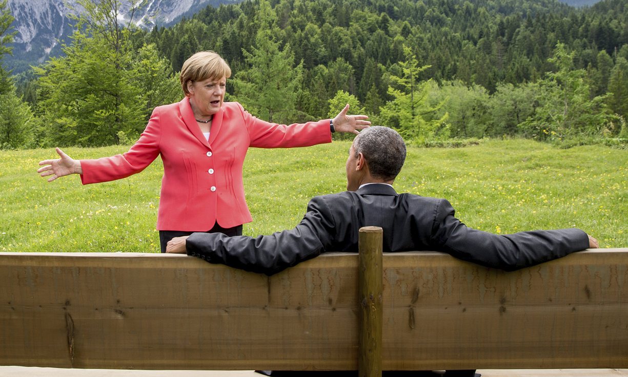 Merkel & Obama Blank Meme Template