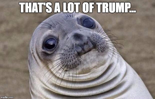 Awkward Moment Sealion Meme | THAT'S A LOT OF TRUMP... | image tagged in memes,awkward moment sealion | made w/ Imgflip meme maker