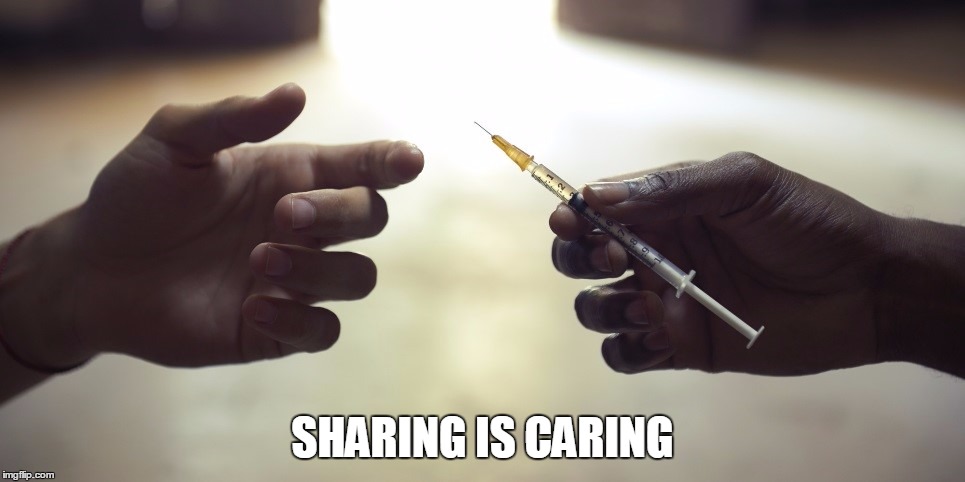 SHARING IS CARING | image tagged in sharing is caring | made w/ Imgflip meme maker