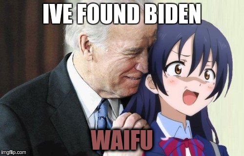 Biden Anime | IVE FOUND BIDEN; WAIFU | image tagged in biden anime | made w/ Imgflip meme maker