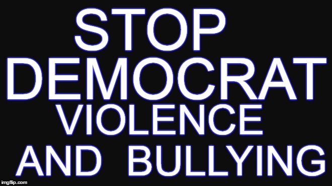 Stop Violence | STOP; VIOLENCE  AND  BULLYING; DEMOCRAT | image tagged in democrat | made w/ Imgflip meme maker