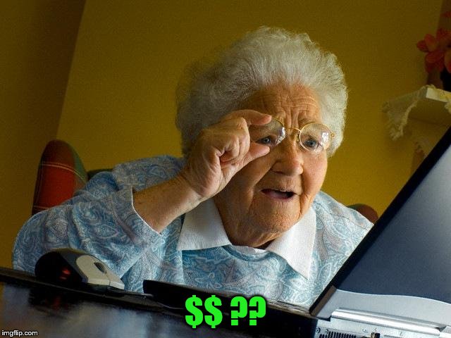 Grandma Finds The Internet Meme | $$ ?? | image tagged in memes,grandma finds the internet | made w/ Imgflip meme maker