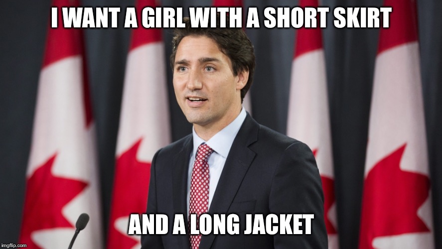 I WANT A GIRL WITH A SHORT SKIRT AND A LONG JACKET | image tagged in canadian prime minister | made w/ Imgflip meme maker