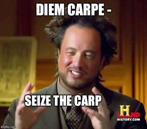 Ancient Aliens Meme | DIEM CARPE - SEIZE THE CARP | image tagged in memes,ancient aliens | made w/ Imgflip meme maker