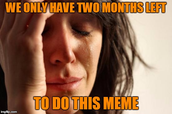 First World Problems Meme | WE ONLY HAVE TWO MONTHS LEFT TO DO THIS MEME | image tagged in memes,first world problems | made w/ Imgflip meme maker