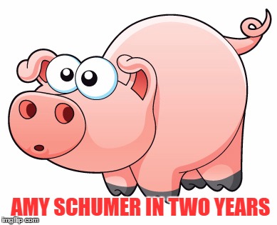 butt muncher Amy Schumer | AMY SCHUMER IN TWO YEARS | image tagged in amy schumer | made w/ Imgflip meme maker