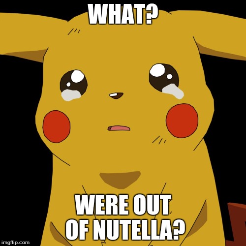 pokemon | WHAT? WERE OUT OF NUTELLA? | image tagged in pokemon | made w/ Imgflip meme maker