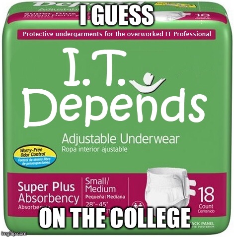 I GUESS ON THE COLLEGE | made w/ Imgflip meme maker