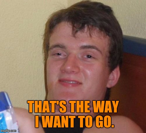 10 Guy Meme | THAT'S THE WAY I WANT TO GO. | image tagged in memes,10 guy | made w/ Imgflip meme maker