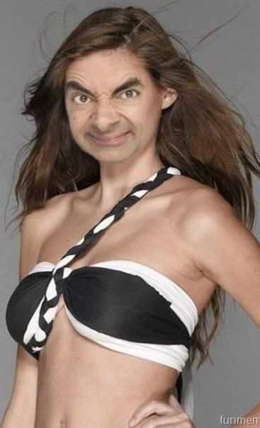 High Quality Mr Bean Bikini Blank Meme Template