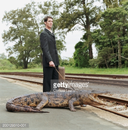 Crocodile on leash Blank Meme Template
