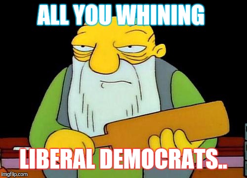 That's a paddlin' | ALL YOU WHINING; LIBERAL DEMOCRATS.. | image tagged in memes,that's a paddlin' | made w/ Imgflip meme maker