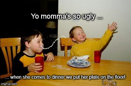 Party On, Dudes! | Yo momma's so ugly ... ... when she comes to dinner we put her plate on the floor! | image tagged in memes,yo mamas so fat | made w/ Imgflip meme maker