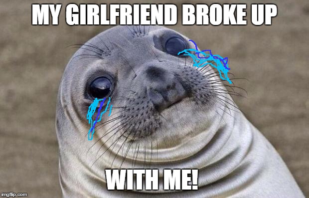 Awkward Moment Sealion Meme | MY GIRLFRIEND BROKE UP; WITH ME! | image tagged in memes,awkward moment sealion | made w/ Imgflip meme maker