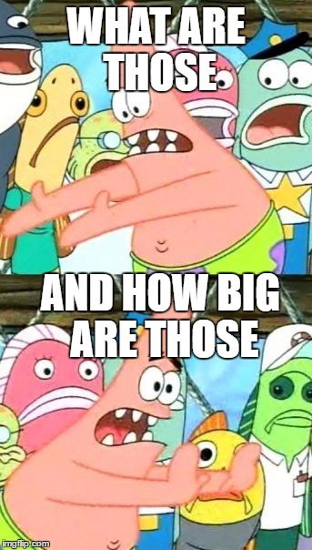 Put It Somewhere Else Patrick Meme | WHAT ARE THOSE; AND HOW BIG ARE THOSE | image tagged in memes,put it somewhere else patrick | made w/ Imgflip meme maker
