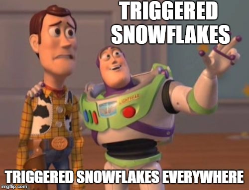 You are unique... just like everybody else | TRIGGERED SNOWFLAKES TRIGGERED SNOWFLAKES EVERYWHERE | image tagged in memes,x x everywhere | made w/ Imgflip meme maker
