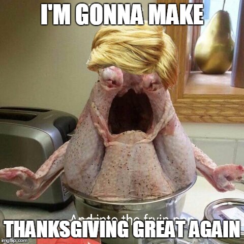 Turkey | I'M GONNA MAKE; THANKSGIVING GREAT AGAIN | image tagged in turkey | made w/ Imgflip meme maker