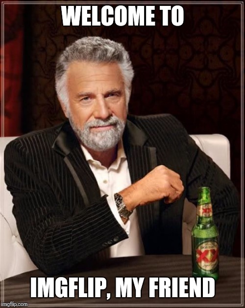 The Most Interesting Man In The World Meme | WELCOME TO IMGFLIP, MY FRIEND | image tagged in memes,the most interesting man in the world | made w/ Imgflip meme maker