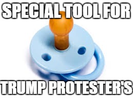 Pacifier | SPECIAL TOOL FOR; TRUMP PROTESTER'S | image tagged in pacifier | made w/ Imgflip meme maker