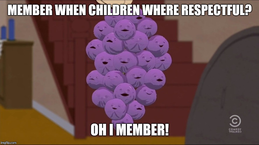 Member Berries | MEMBER WHEN CHILDREN WHERE RESPECTFUL? OH I MEMBER! | image tagged in memes,member berries | made w/ Imgflip meme maker