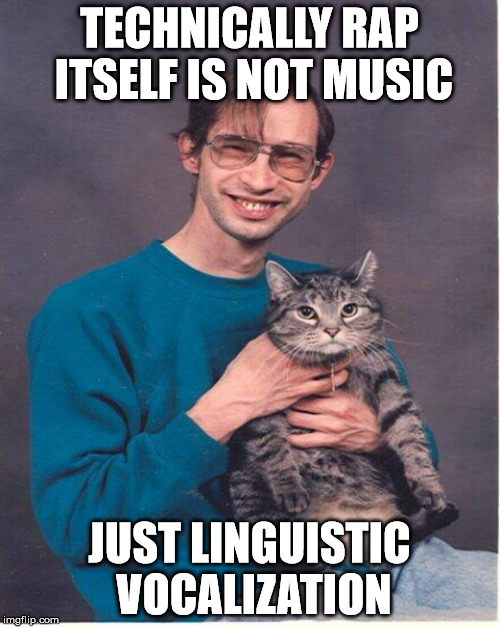 TECHNICALLY RAP ITSELF IS NOT MUSIC JUST LINGUISTIC VOCALIZATION | made w/ Imgflip meme maker