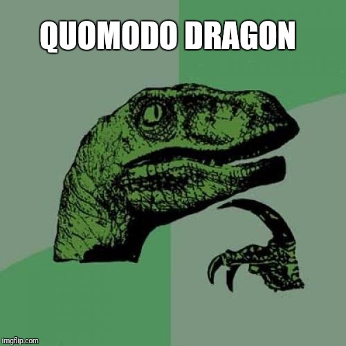 Philosoraptor | QUOMODO DRAGON | image tagged in memes,philosoraptor | made w/ Imgflip meme maker