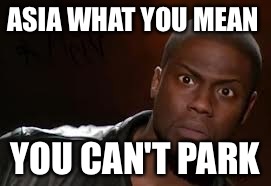 Kevin Hart | ASIA WHAT YOU MEAN; YOU CAN'T PARK | image tagged in memes,kevin hart the hell | made w/ Imgflip meme maker