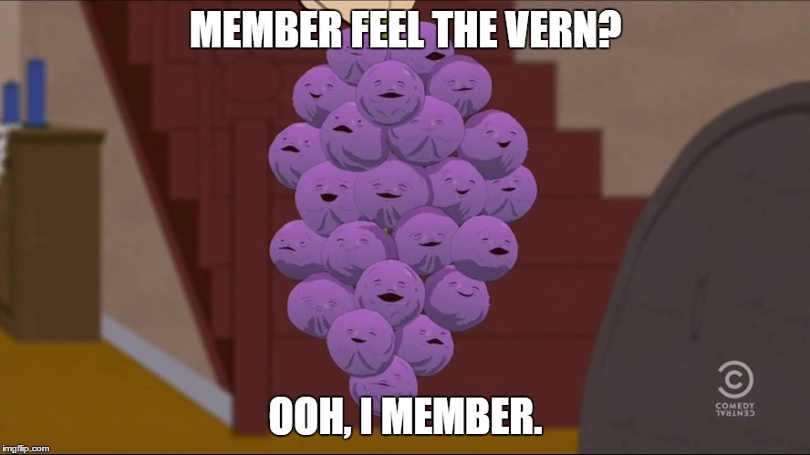 Member Berries Meme | MEMBER FEEL THE VERN? OOH, I MEMBER. | image tagged in memes,member berries | made w/ Imgflip meme maker