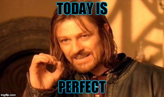 One Does Not Simply | TODAY IS; PERFECT | image tagged in memes,one does not simply | made w/ Imgflip meme maker