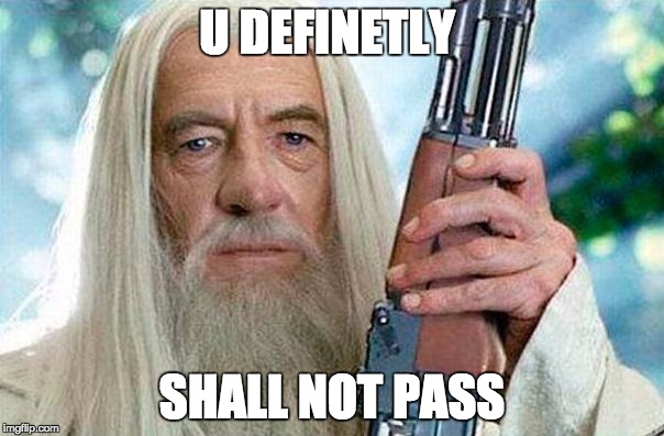 u shall not fucking pass | U DEFINETLY; SHALL NOT PASS | image tagged in gandolf reloaded | made w/ Imgflip meme maker